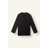 Defacto I4194AXBK81 Siyah Regular Fit Bisiklet Yaka Önü Dikiş Detaylı Uzun Kollu Tunik Basic Sweatshirt