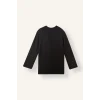 Defacto I4194AXBK81 Siyah Regular Fit Bisiklet Yaka Önü Dikiş Detaylı Uzun Kollu Tunik Basic Sweatshirt