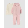 LCW Kids Pembe Kapüşonlu Kız Çocuk Kalın 3lü Takım