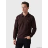 LCWAIKIKI Classic Mürdüm Polo Yaka Erkek Kalın Sweatshirt