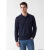 LCWAIKIKI Classic Lacivert Polo Yaka Erkek Sweatshirt