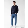 LCWAIKIKI Classic Lacivert Polo Yaka Erkek Sweatshirt