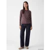 LCW EVERYDAY Bordo Bisiklet Yaka Çizgili Kadın Body