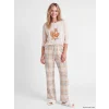LCW DREAM Pembe Bisiklet Yaka Baskılı Kadın Pijama Takım