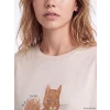 LCW DREAM Pembe Bisiklet Yaka Baskılı Kadın Pijama Takım