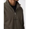 LCW Vision Kahverengi Dik Yaka Baskılı Erkek Kalın Sweatshirt