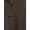 LCW Vision Kahverengi Dik Yaka Baskılı Erkek Kalın Sweatshirt