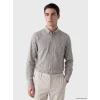 LCWAIKIKI Classic Bej Regular Fit Ekose Gabardin Erkek Gömlek