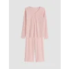 LCW Young Pembe V Yaka Çiçekli Kadın Pijama Takım