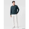 LCWAIKIKI Classic Petrol Bisiklet Yaka Kabartma Baskılı Erkek Sweatshirt