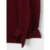 LCW Grace Bordo Fırfırlı Dik Yaka Kadın Triko Kazak