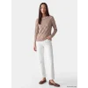 LCW EVERYDAY Bej Bisiklet Yaka Çizgili Kadın Body
