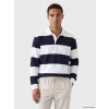 LCW Vision Lacivert Polo Yaka Çizgili Erkek Sweatshirt