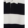 LCW Vision Lacivert Polo Yaka Çizgili Erkek Sweatshirt