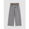LCW Kids Karışık Wideleg Kız Çocuk Kemerli Jean Pantolon