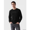 LCWAIKIKI Classic Siyah Bisiklet Yaka Baskılı Erkek Sweatshirt