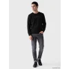 LCWAIKIKI Classic Siyah Bisiklet Yaka Baskılı Erkek Sweatshirt