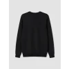 LCWAIKIKI Classic Siyah Bisiklet Yaka Baskılı Erkek Sweatshirt