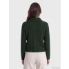 LCW Modest Yeşil Polo Yaka Desenli Kadın Triko Kazak
