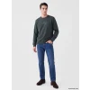 LCWAIKIKI Classic Haki Bisiklet Yaka Baskılı Erkek Sweatshirt