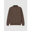 LCW Vision Kahverengi Polo Yaka Erkek Sweatshirt