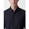SOUTHBLUE Lacivert Slim Fit Çizgili Erkek Gömlek
