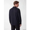 SOUTHBLUE Lacivert Slim Fit Çizgili Erkek Gömlek
