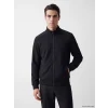 LCWAIKIKI Classic Siyah Dik Yaka Erkek Fermuarlı Sweatshirt