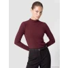 LCW EVERYDAY Mürdüm Dik Yaka Kadın Fitilli Body