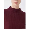LCW EVERYDAY Mürdüm Dik Yaka Kadın Fitilli Body