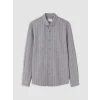 LCW Vision Gri Slim Fit Çizgili Erkek Gömlek