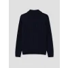LCW Modest Lacivert Polo Yaka Desenli Kadın Triko Kazak