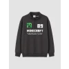 LCW Kids Antrasit Minecraft Baskılı Erkek Çocuk Kalın Sweatshirt