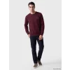 LCWAIKIKI Classic Mürdüm Bisiklet Yaka Baskılı Erkek Sweatshirt