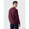 LCWAIKIKI Classic Mürdüm Bisiklet Yaka Baskılı Erkek Sweatshirt