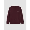 LCWAIKIKI Classic Mürdüm Bisiklet Yaka Baskılı Erkek Sweatshirt