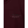 LCWAIKIKI Classic Mürdüm Bisiklet Yaka Baskılı Erkek Sweatshirt