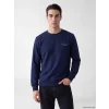 LCWAIKIKI Classic Lacivert Bisiklet Yaka Erkek Kalın Sweatshirt