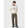 XSIDE Bej Dik Yaka Baskılı Erkek Sweatshirt