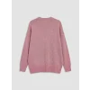 LCW Modest Pembe Bisiklet Yaka Çiçek Nakışlı Kadın Triko Tunik