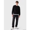 XSIDE Siyah Bisiklet Yaka Baskılı Erkek Sweatshirt