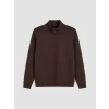 LCWAIKIKI Classic Kahverengi Dik Yaka Erkek Kalın Sweatshirt
