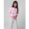LCW Kids Pembe Baskılı Kız Çocuk Sweatshirt
