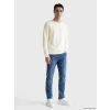 LCWAIKIKI Classic Beyaz Bisiklet Yaka Kabartma Baskılı Erkek Sweatshirt