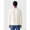 LCWAIKIKI Classic Beyaz Bisiklet Yaka Kabartma Baskılı Erkek Sweatshirt
