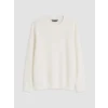 LCWAIKIKI Classic Beyaz Bisiklet Yaka Kabartma Baskılı Erkek Sweatshirt