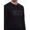 LCWAIKIKI Classic Siyah Bisiklet Yaka Baskılı Kalın Erkek Sweatshirt