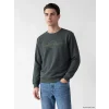 LCWAIKIKI Classic Haki Bisiklet Yaka Baskılı Erkek Kalın Sweatshirt