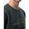 LCWAIKIKI Classic Haki Bisiklet Yaka Baskılı Erkek Kalın Sweatshirt