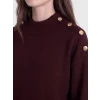 LCW Modest Bordo Yarım Balıkçı Yaka Kadın Triko Tunik
